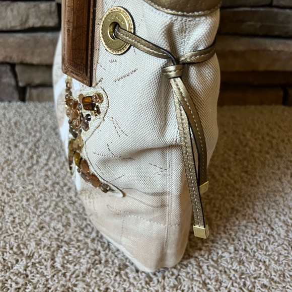 Rare! Coach Audrey Starfish Tote.  Gold trim, embellished design.  Style 17024 - Picture 8 of 11